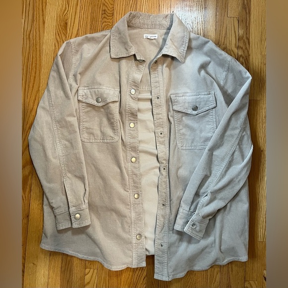 Good American Jackets & Blazers - GOOD AMERICAN Corduroy Shacket Button up Shirt Jacket Bone Size 3/4 L/XL